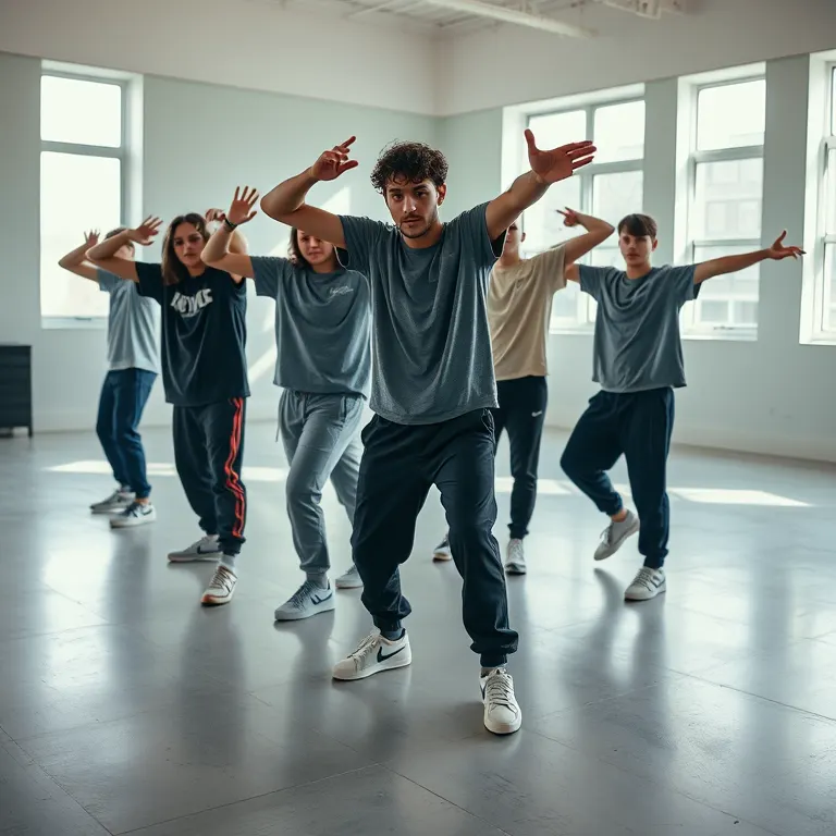 Un grup d'adolescents fent una coreografia de hip-hop